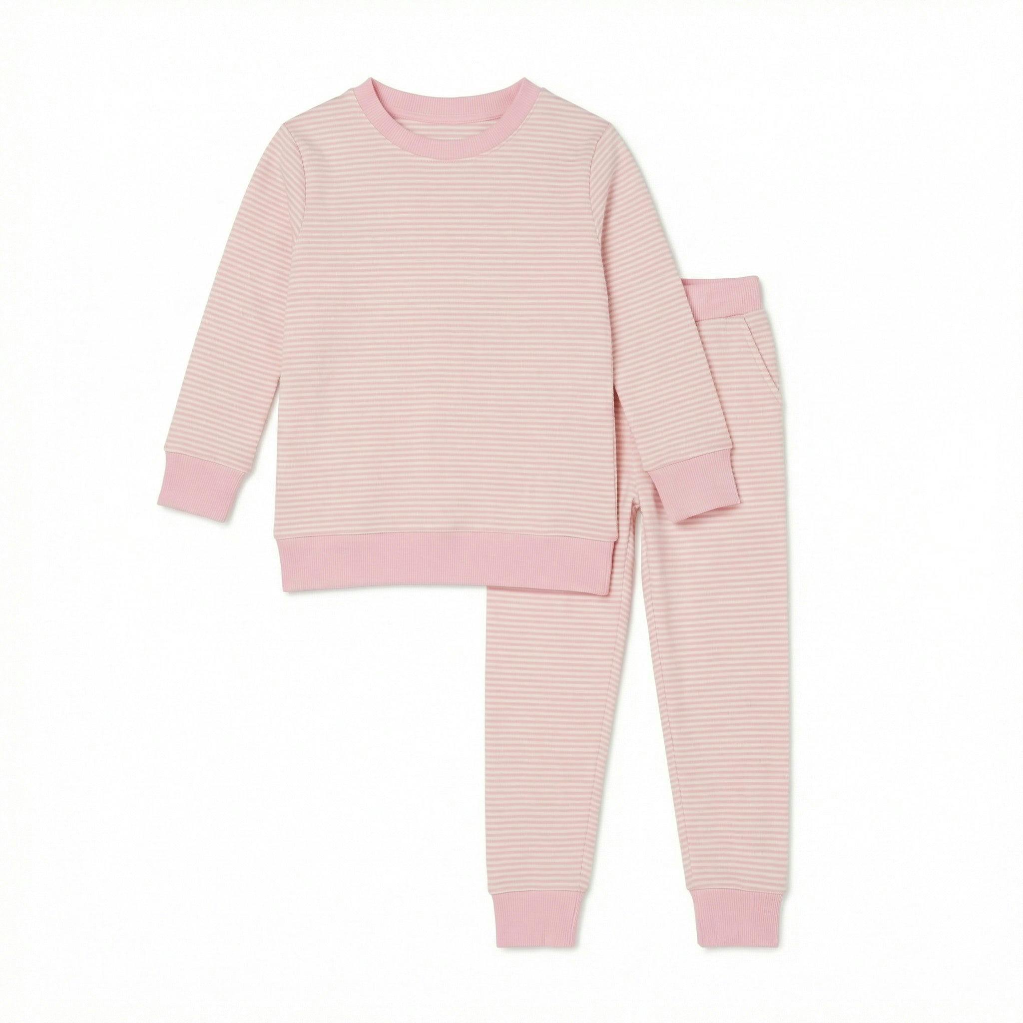 Peony Stripe Little Lounger Bamboo Sweatsuit