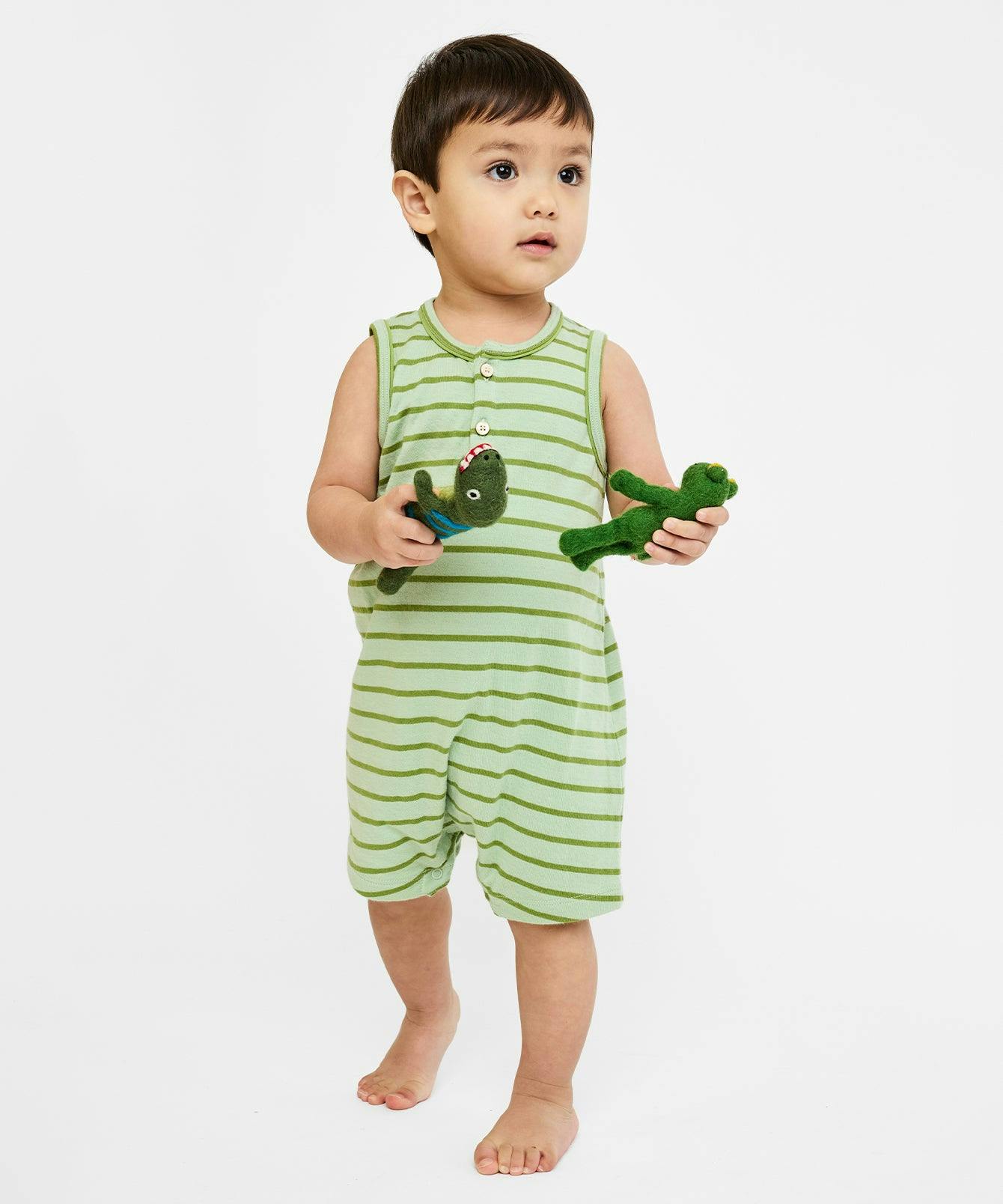 Lachlan Romper, Palm Stripe