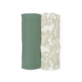 Stretch Knit Swaddle Blanket 2 Pack - Folk Fauna