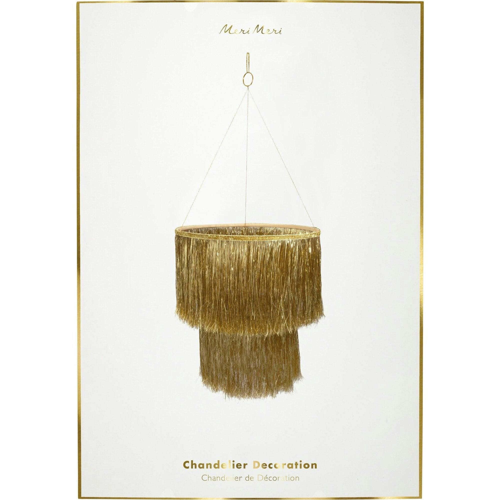 Gold Tinsel Chandelier