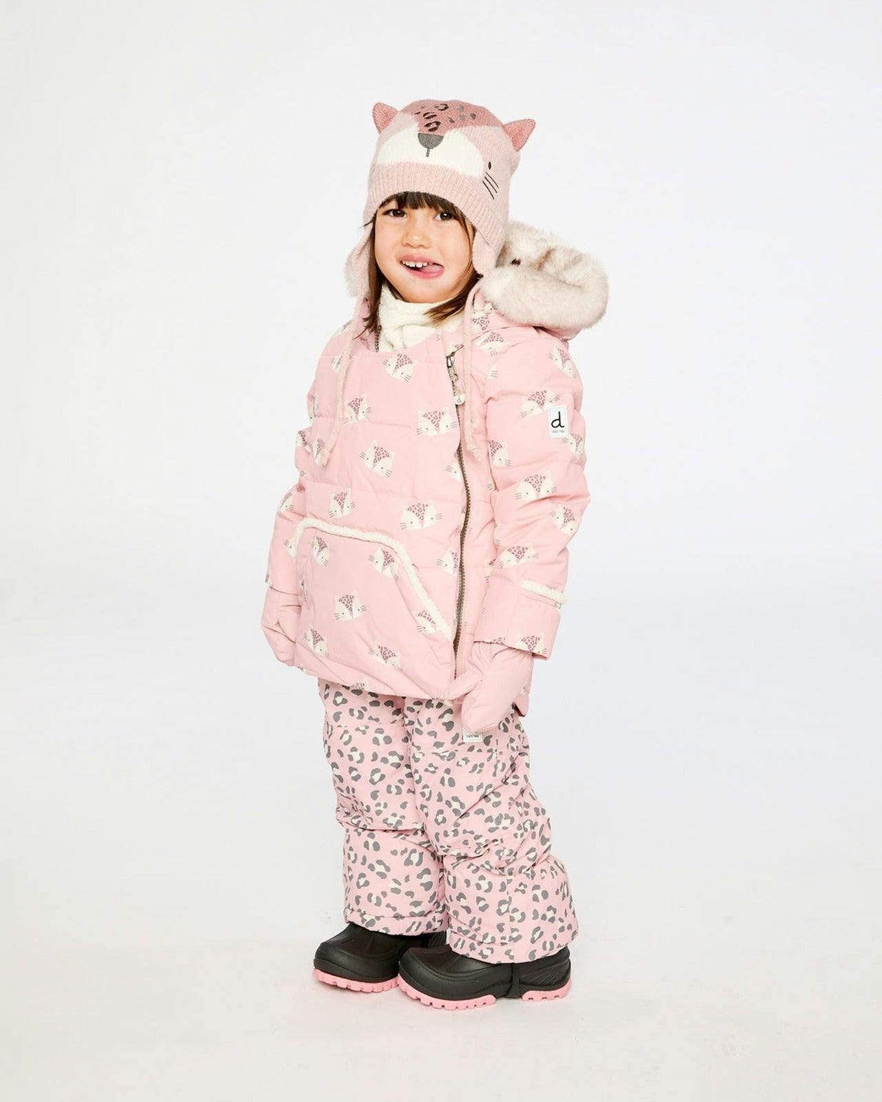 Baby Two Piece Snowsuit Rose Leopard Print