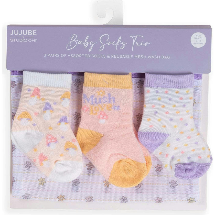 Baby Socks Trios With Zipper Wash Bag