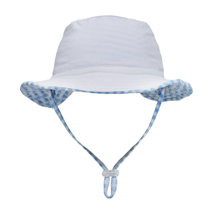 Seaside Gingham Reversible Bucket Hat
