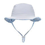 Seaside Gingham Reversible Bucket Hat
