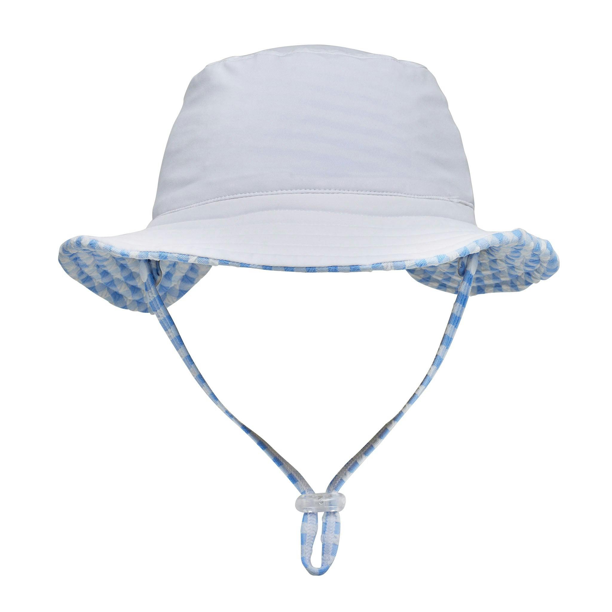 Seaside Gingham Reversible Bucket Hat