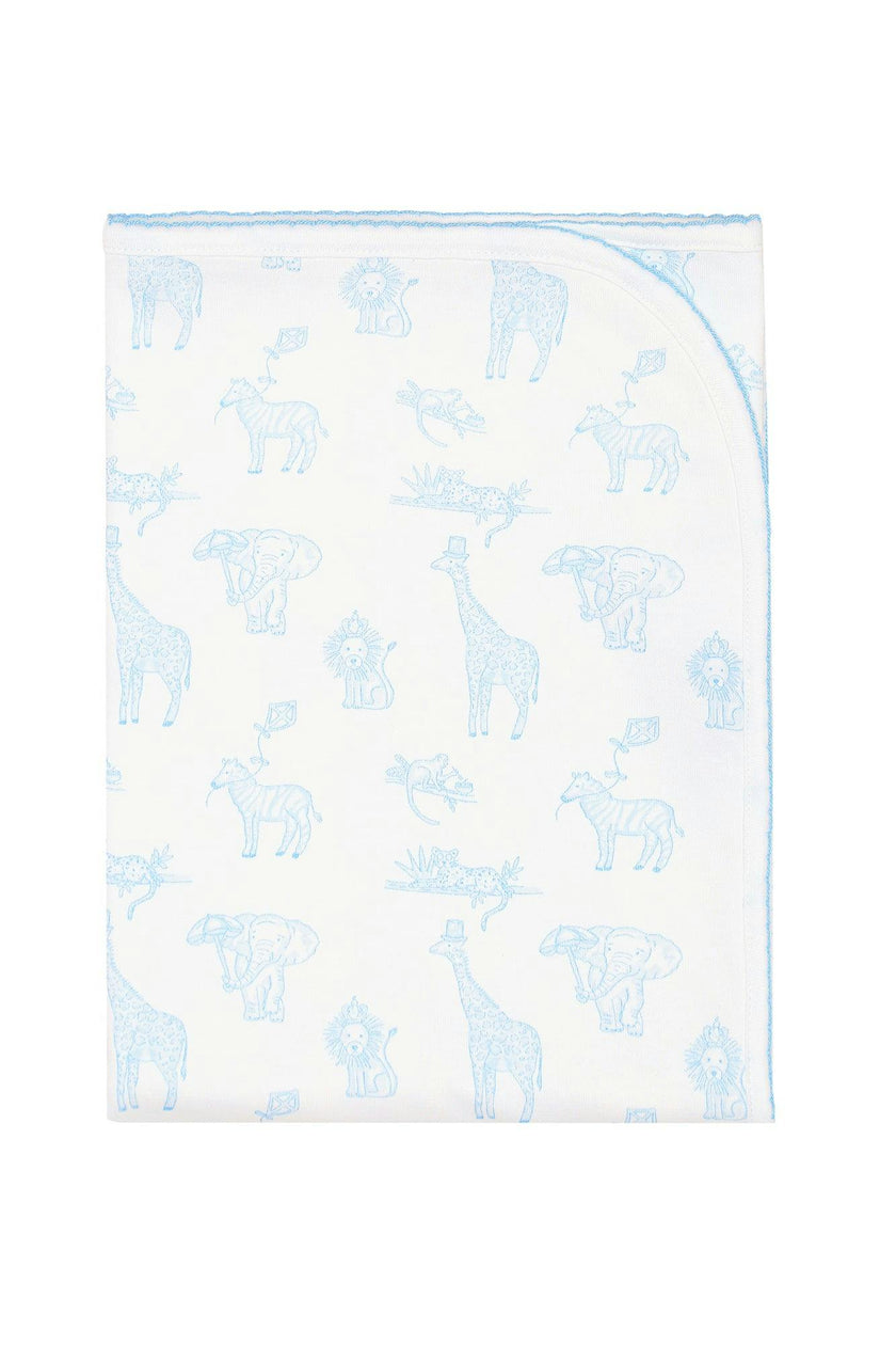 Blue Safari Receiving Blanket
