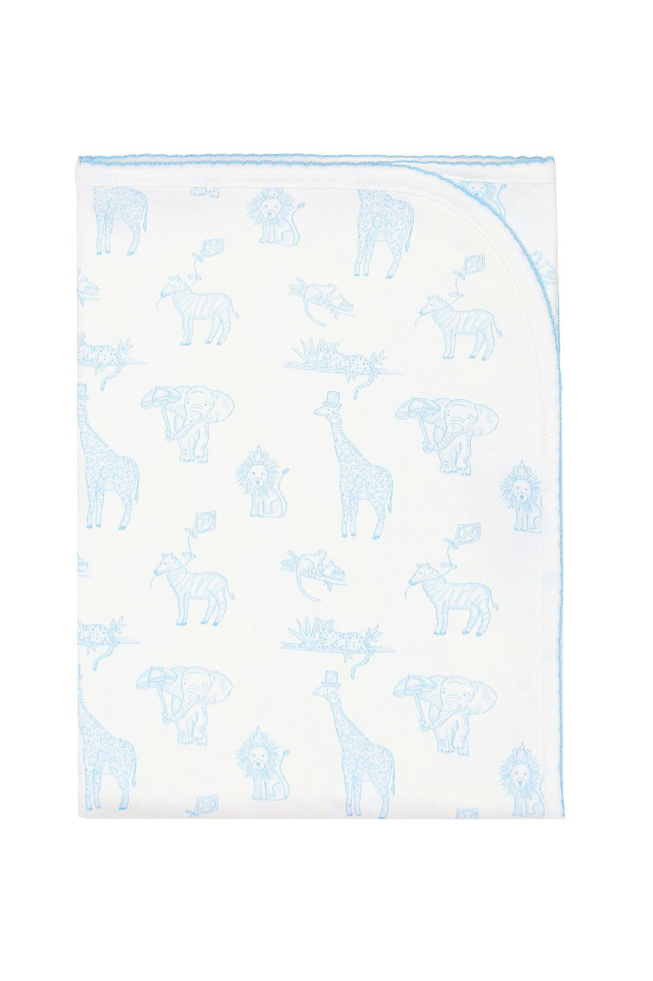 Blue Safari Receiving Blanket