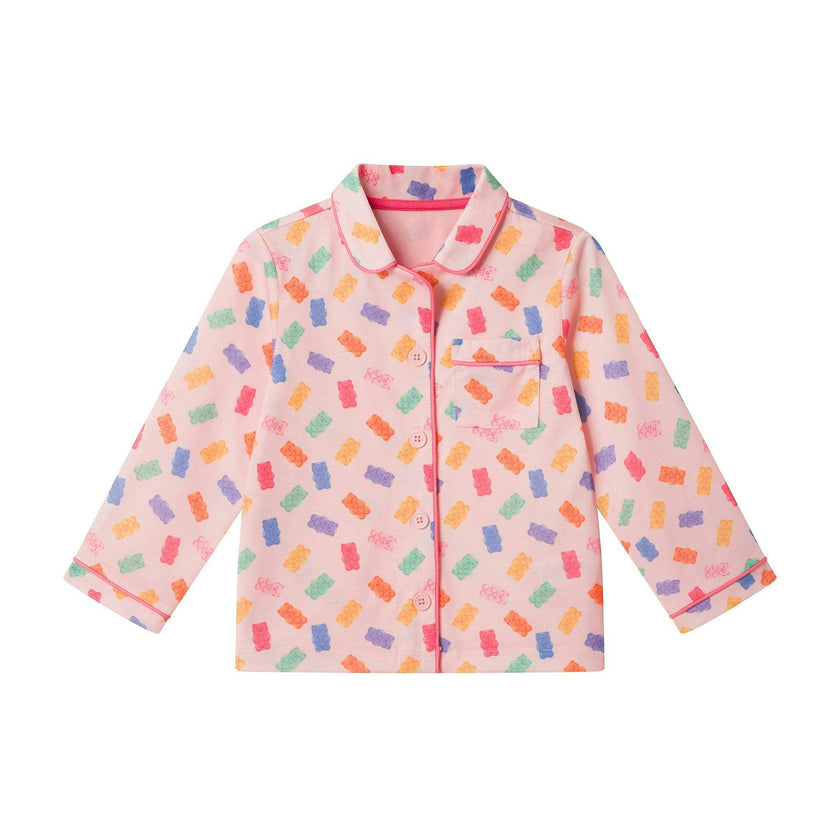 Girls (2-4) Buttondown Pajama Set | Gummy Bears - Pink