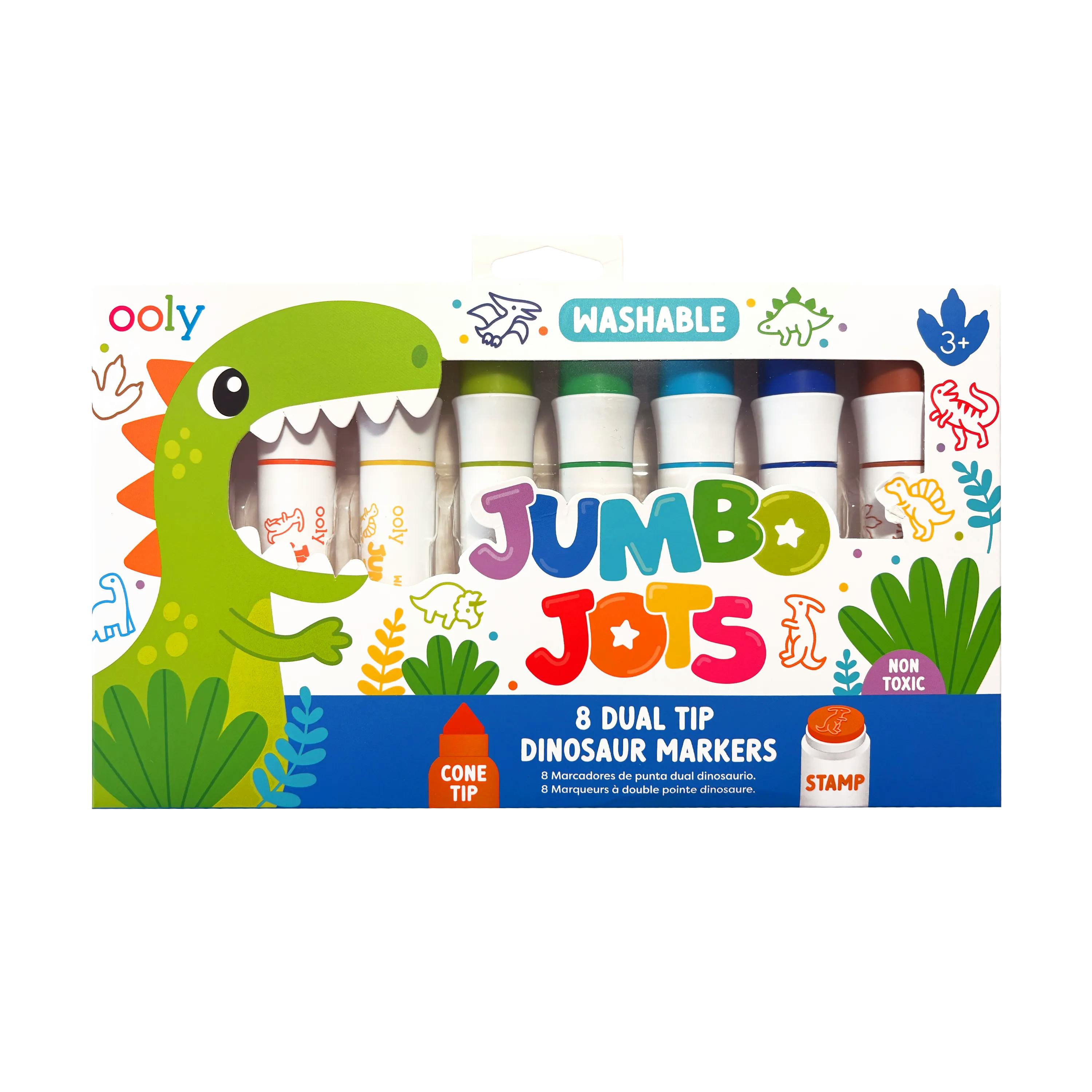 Jumbo Jots Dual Tip Stamp Markers - Dinosaur - Set of 8
