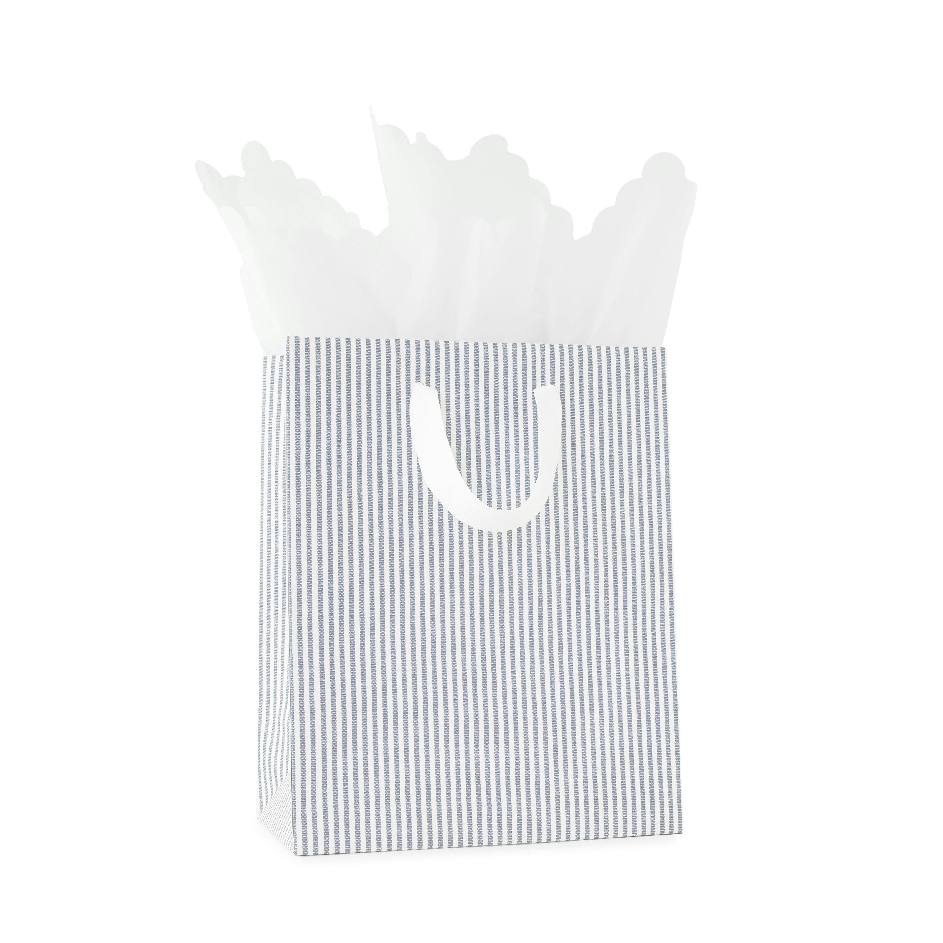 Blue Ticking Stripe Gift Bag