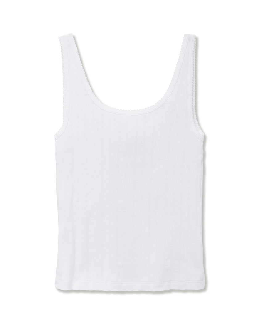 Women's Pointelle Tank in White