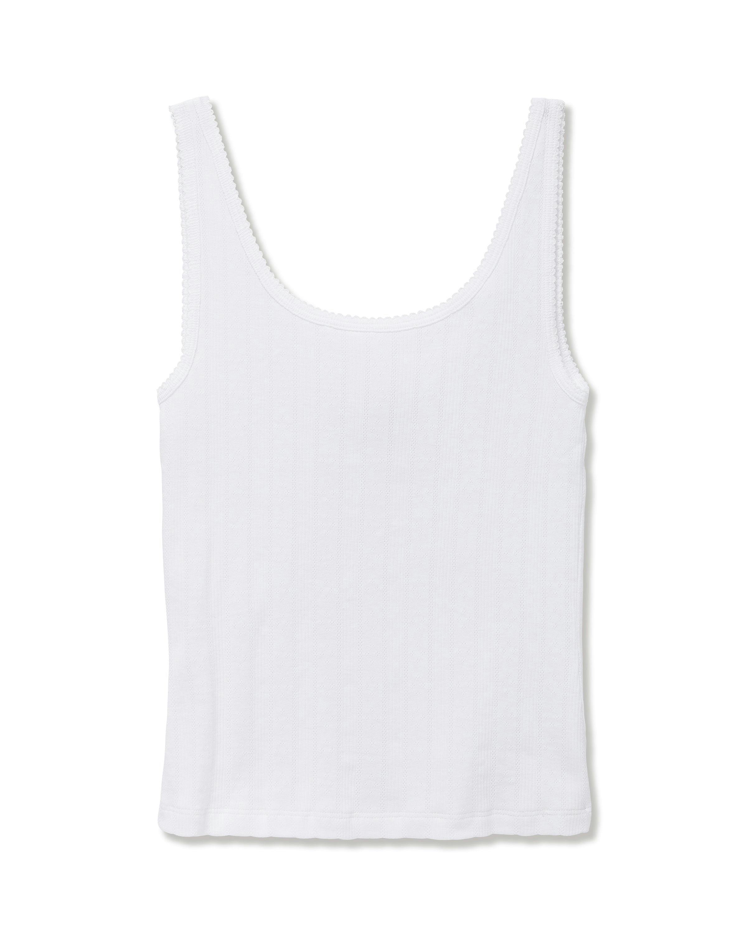 Women's Pointelle Tank in White