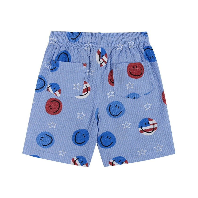 Boys Short Sleeve Seersucker Set | Patriotic Smile
