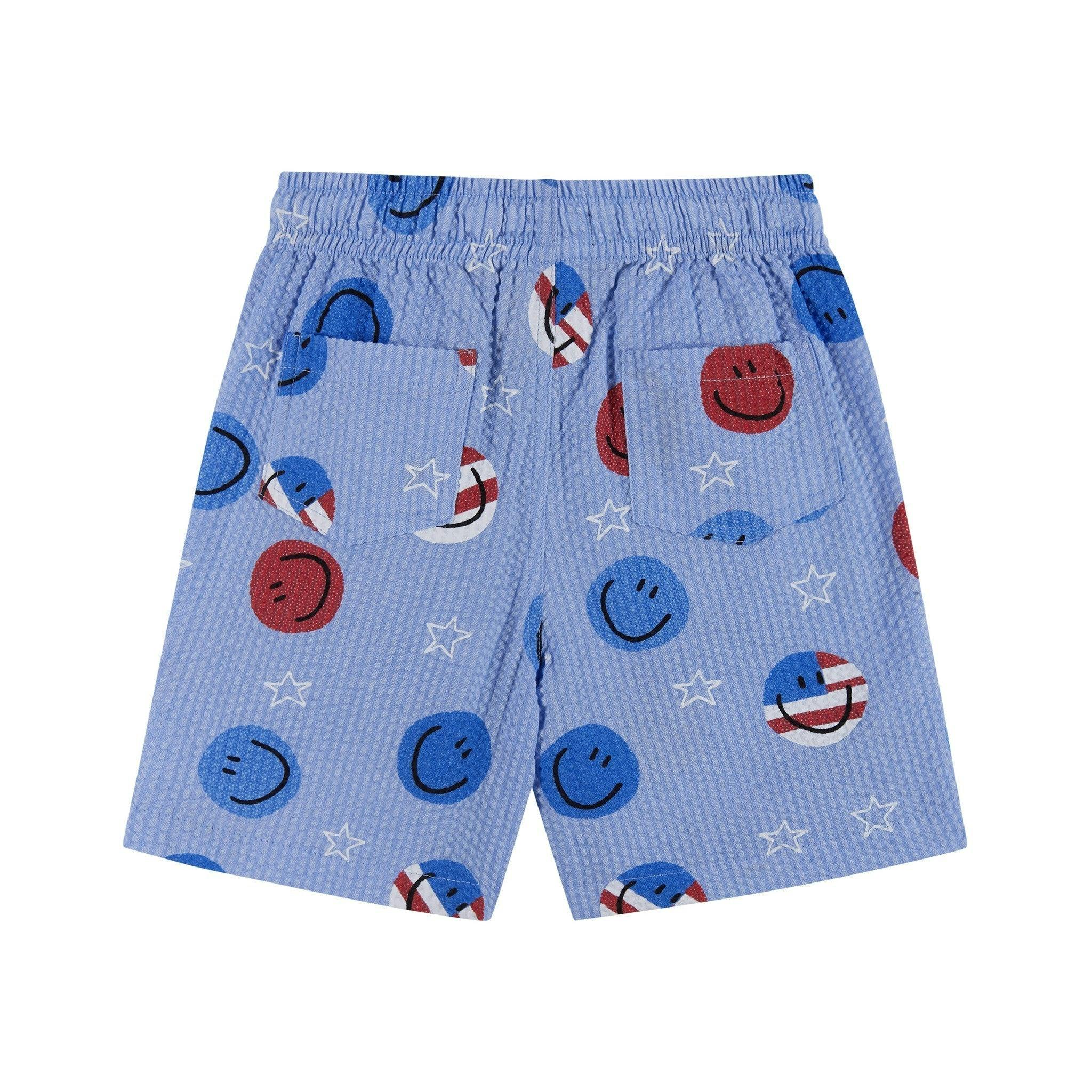Boys Short Sleeve Seersucker Set | Patriotic Smile