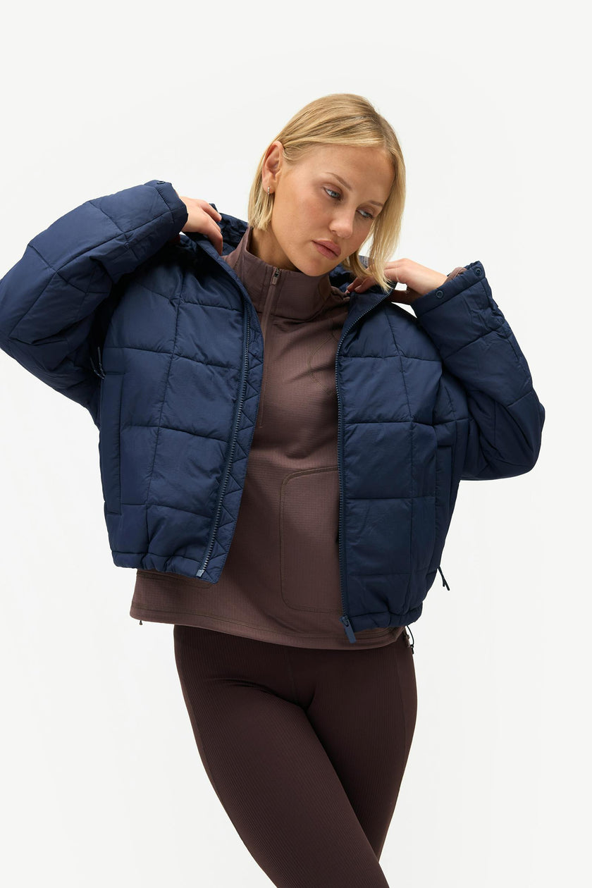 Nellie Packable Puffer Jacket, Navy