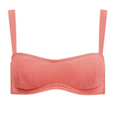 women's sailor red seersucker bandeau bikini top