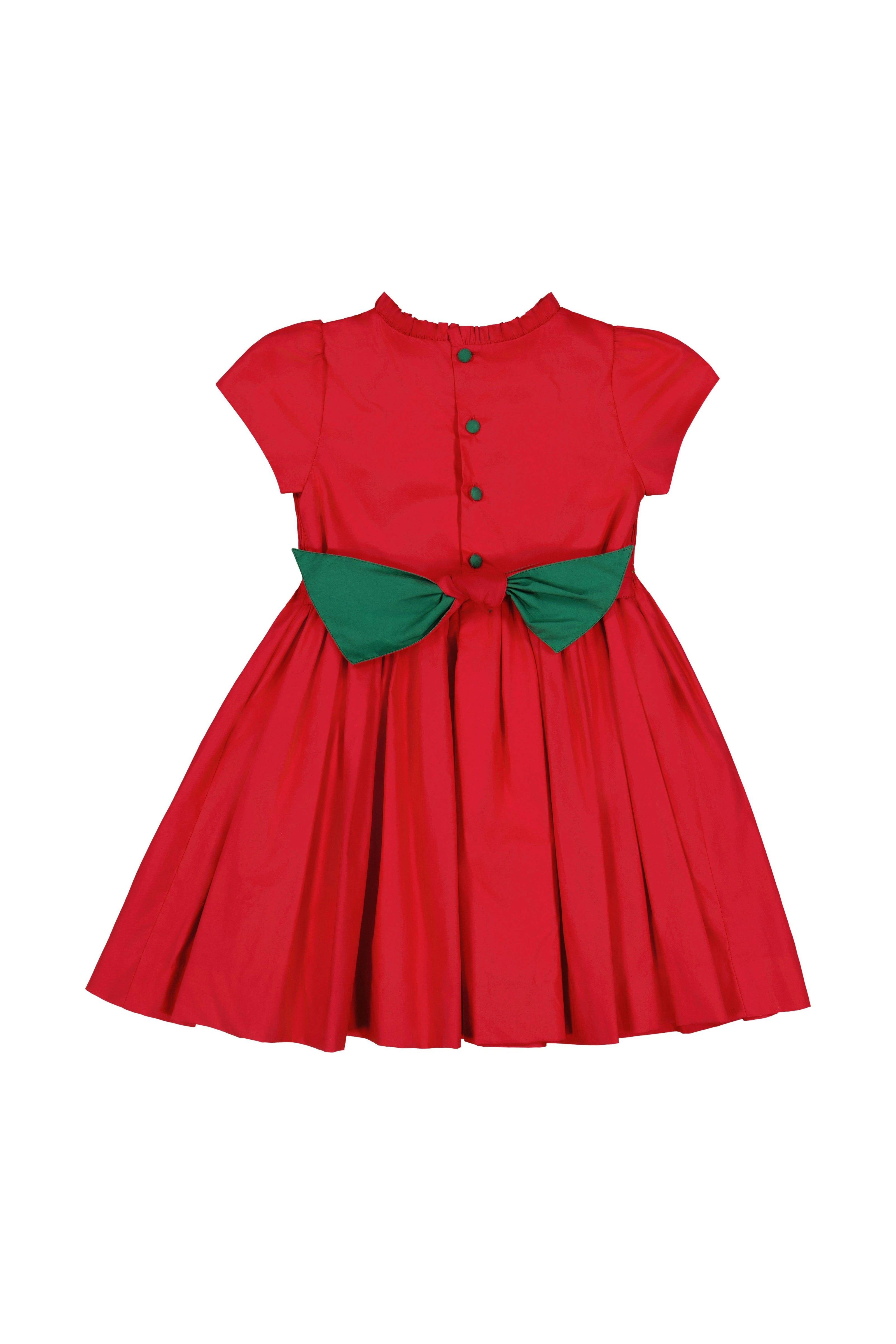 PERLA RED SMOCKED DRESS
