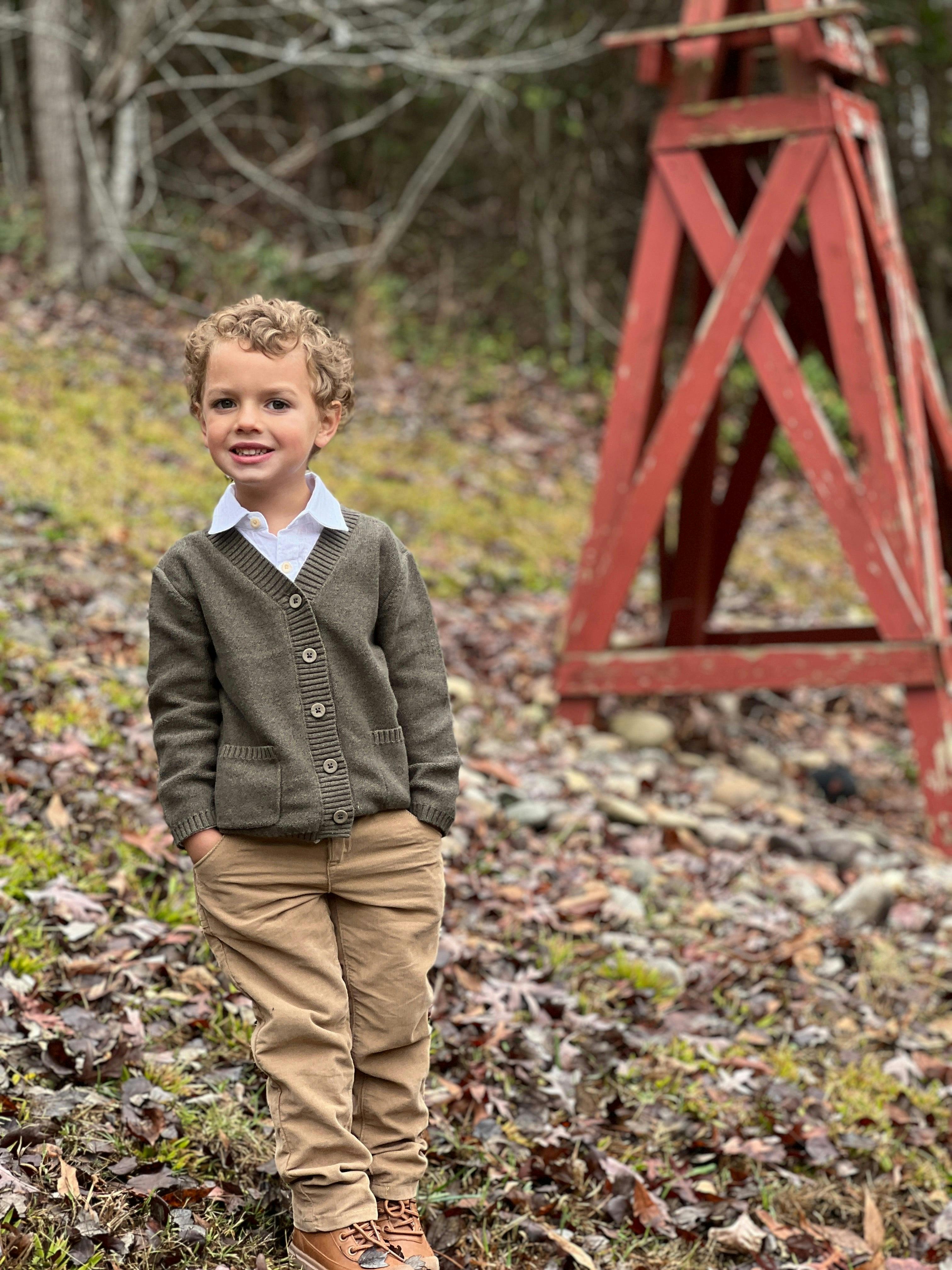 DUNCAN Green Cotton Cardigan