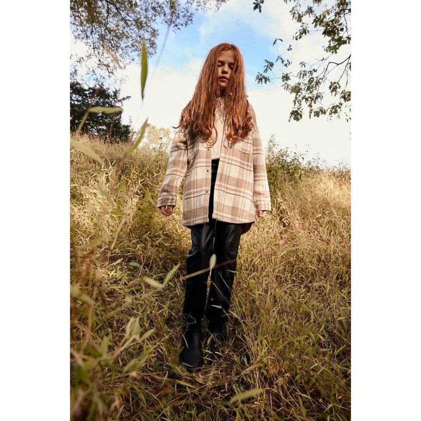 Elongated Oversized Plaid Shirt Jacket