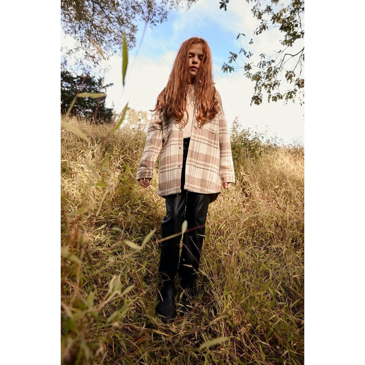 Elongated Oversized Plaid Shirt Jacket