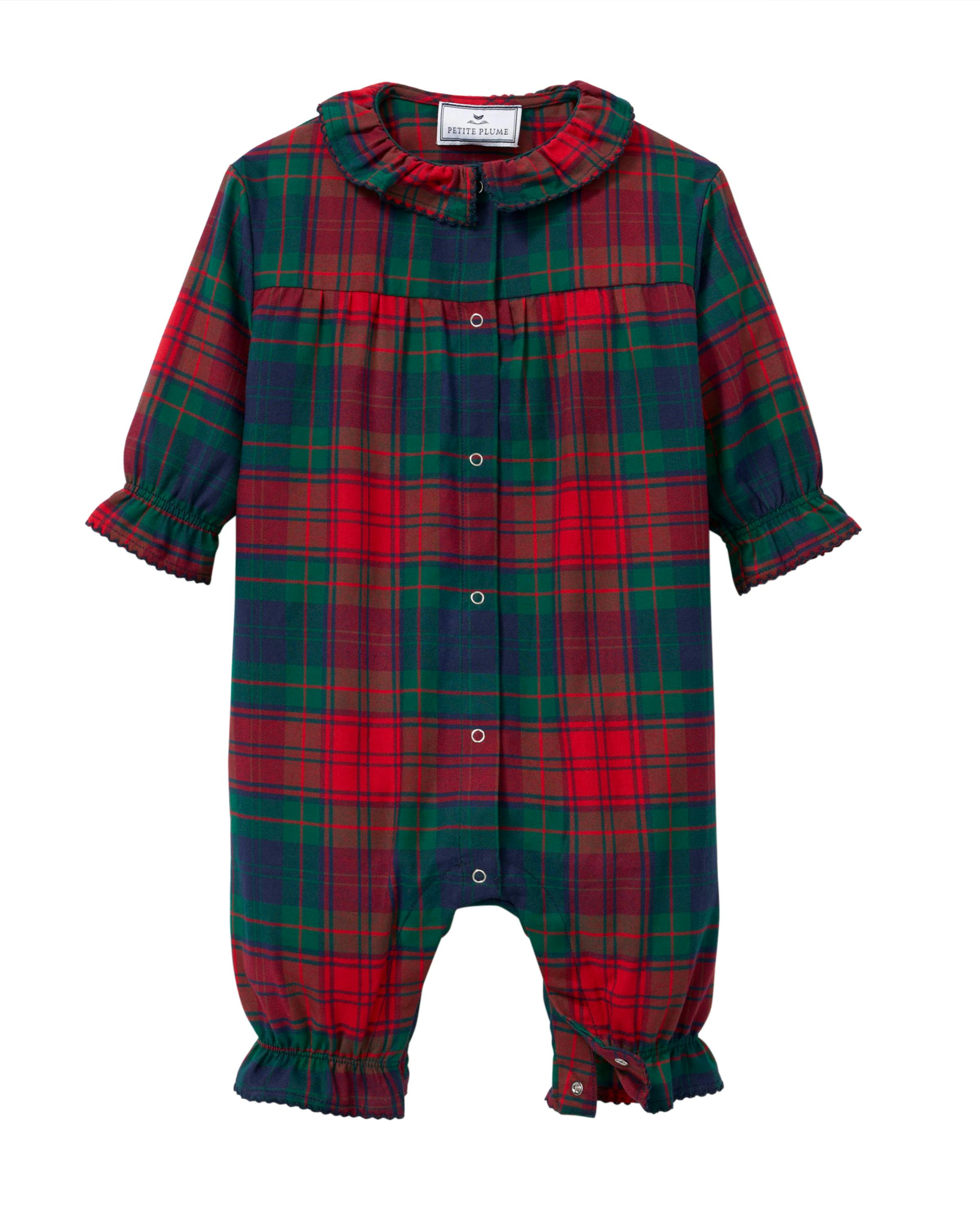 Baby's Brushed Twill Madeline Romper in St. James Tartan
