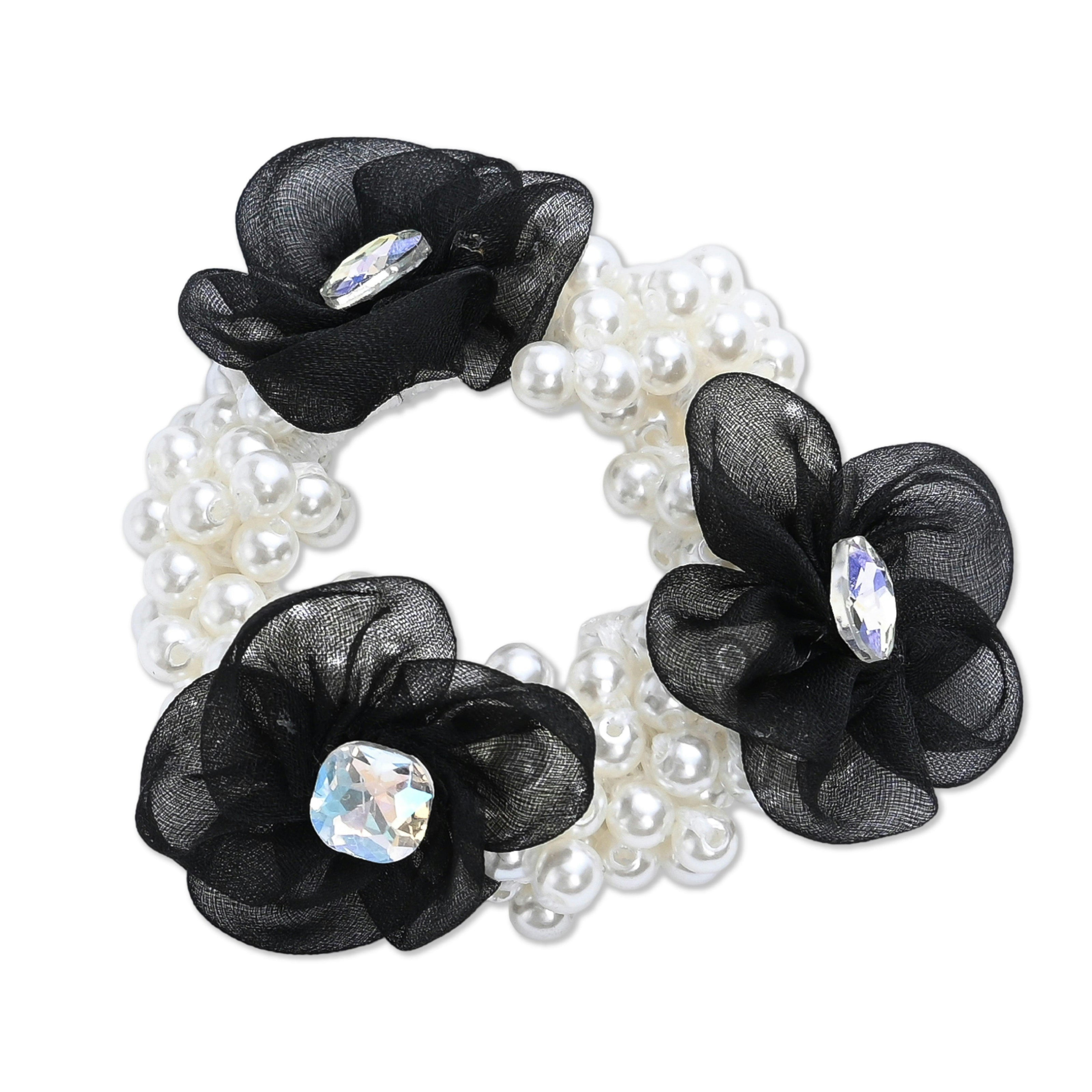 Pearl Flower Scrunchie Set