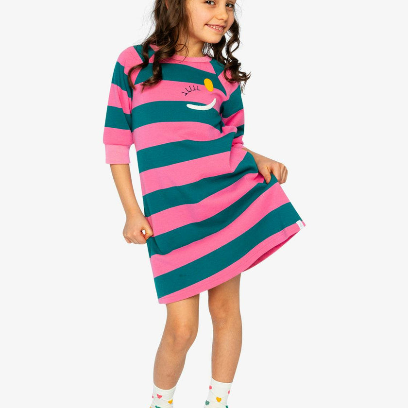 Engineer Stripe Dress Pink and Green Stripes