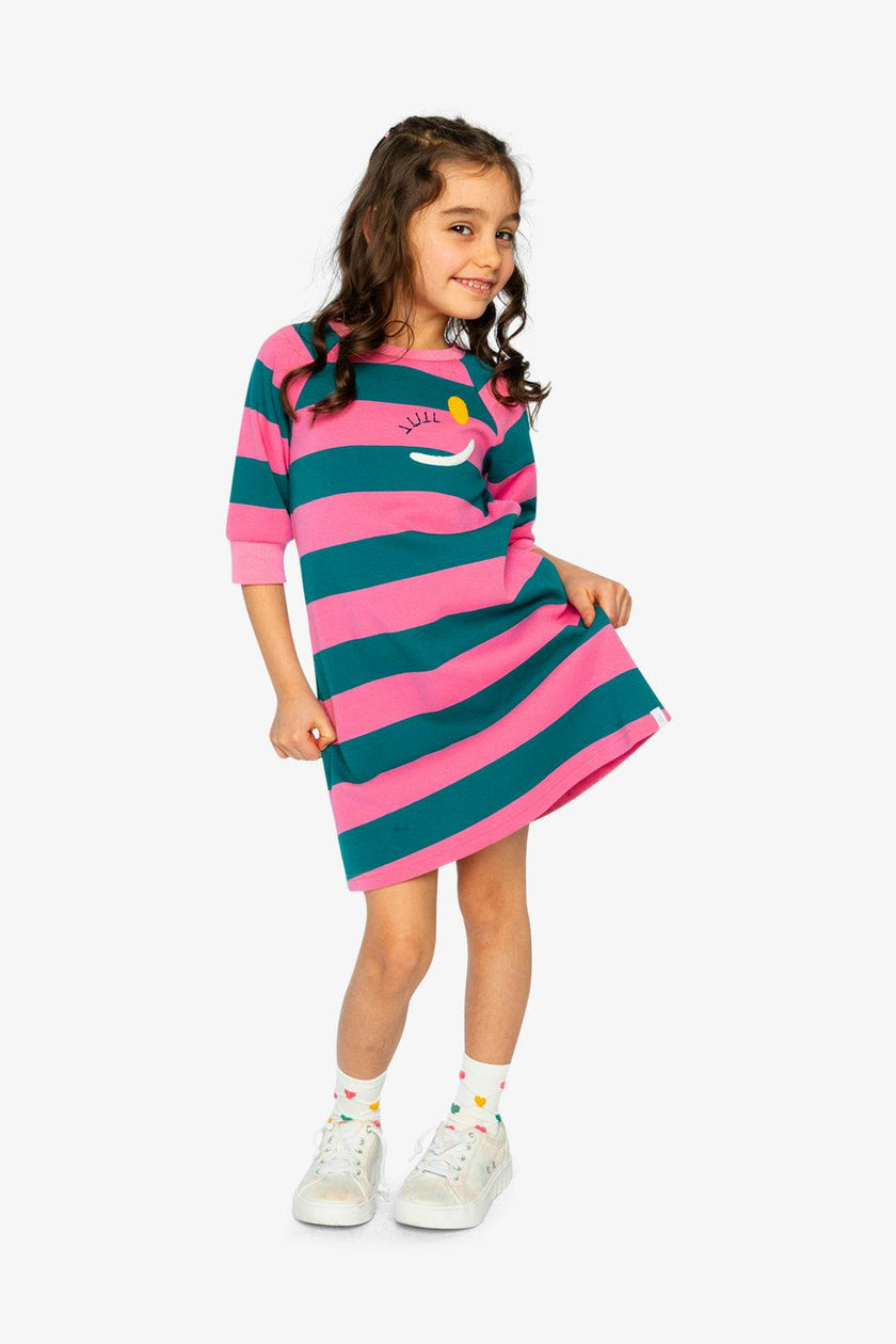 Engineer Stripe Dress Pink and Green Stripes