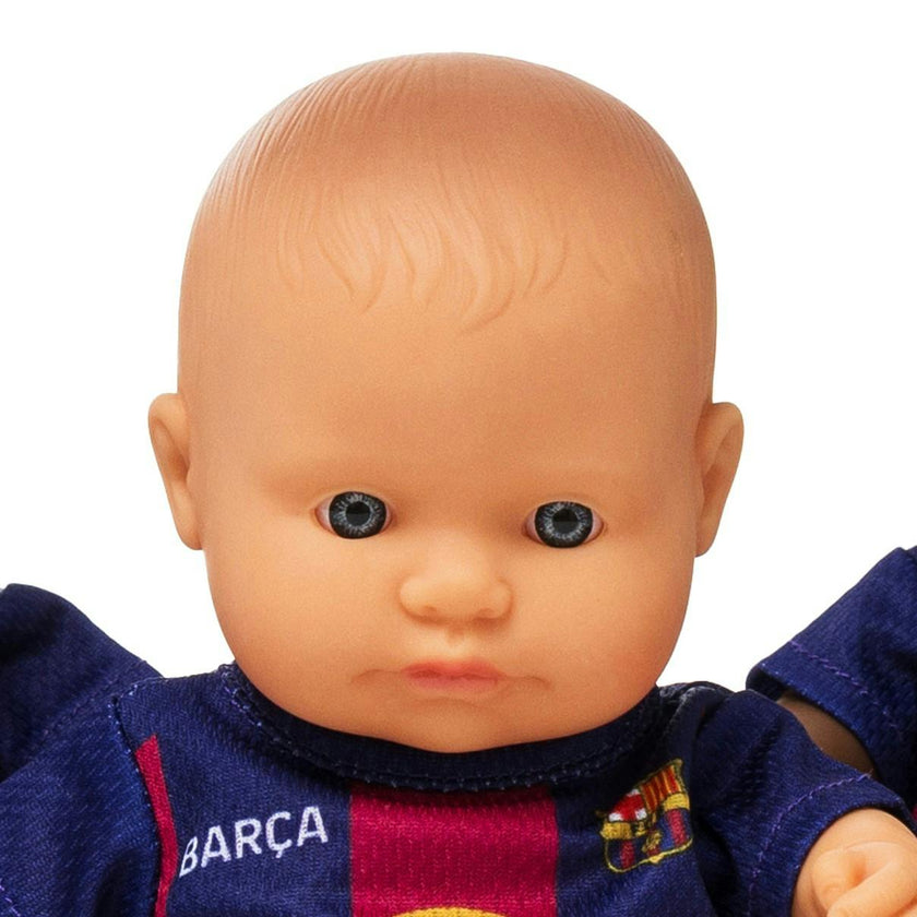 Miniland 8 1/4" Baby Boy Girl with Barcelona Soccer Jersey