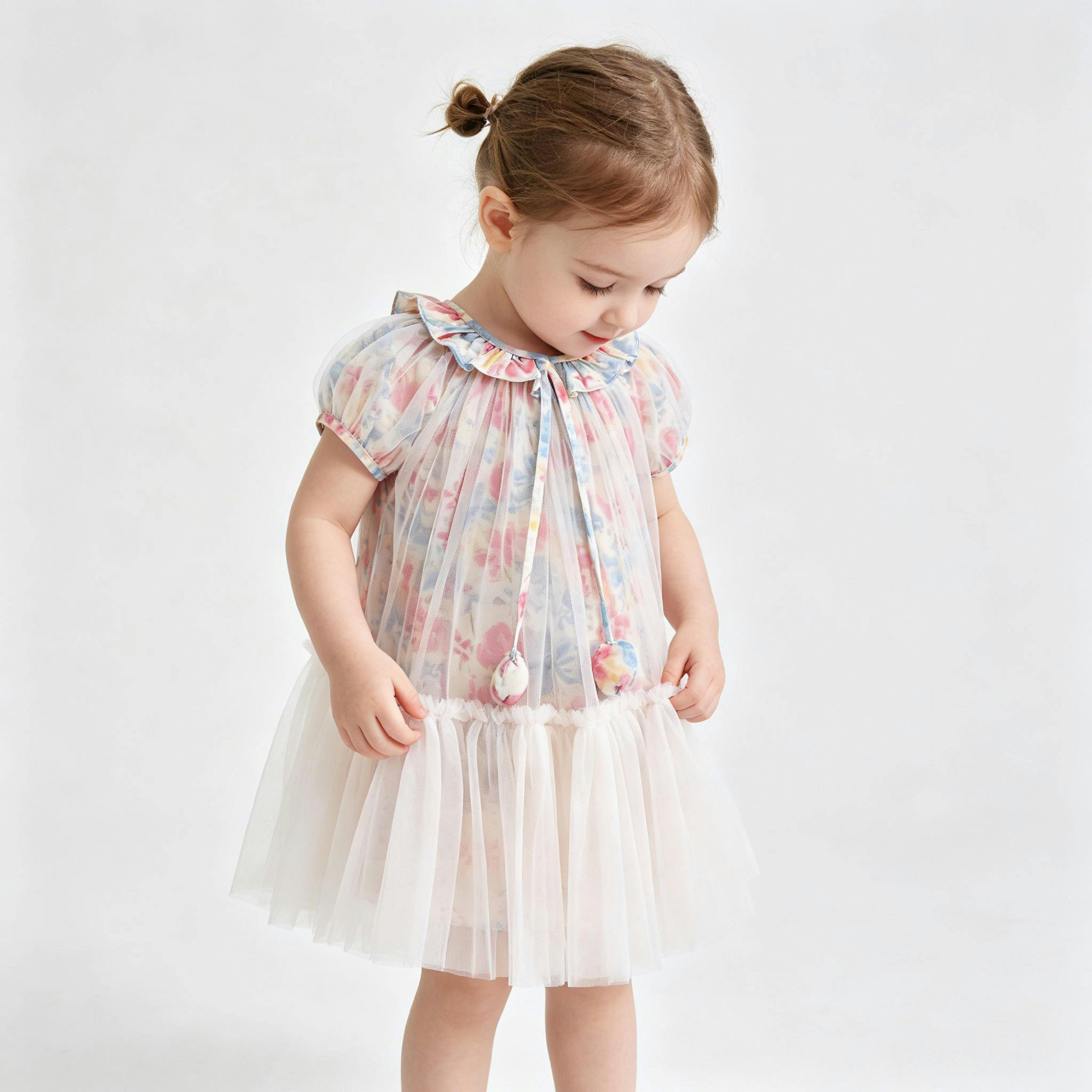 Pink Ayla Blossom Tulle Dress