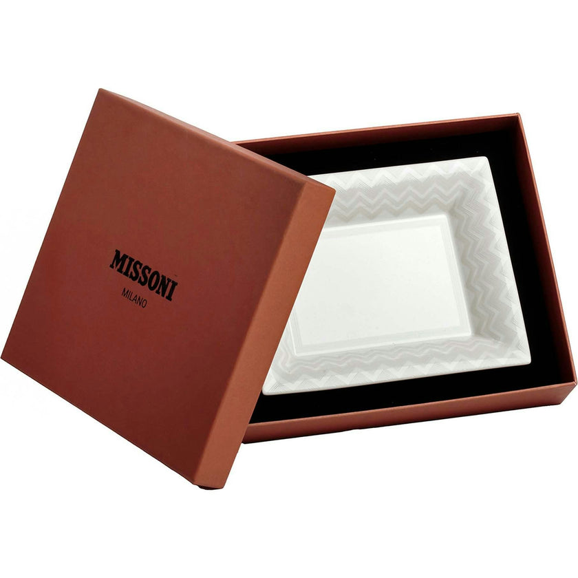 Tray Zig Zag Rectangular Large In Luxury Box White 8.5" X 6.75"
