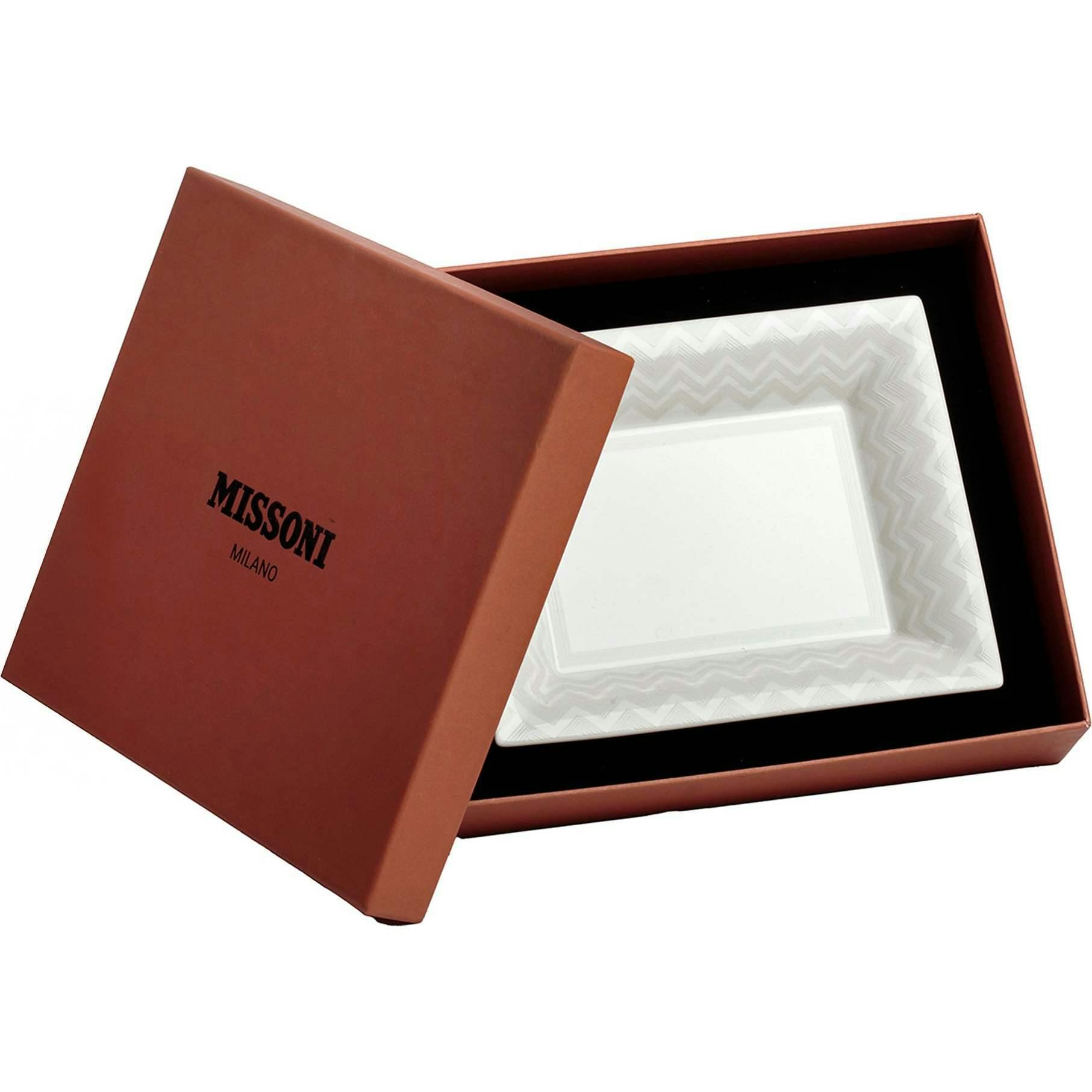 Tray Zig Zag Rectangular Large In Luxury Box White 8.5