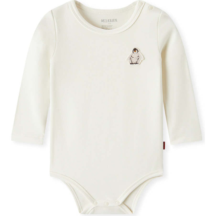 White Brushed Long Sleeve One Piece