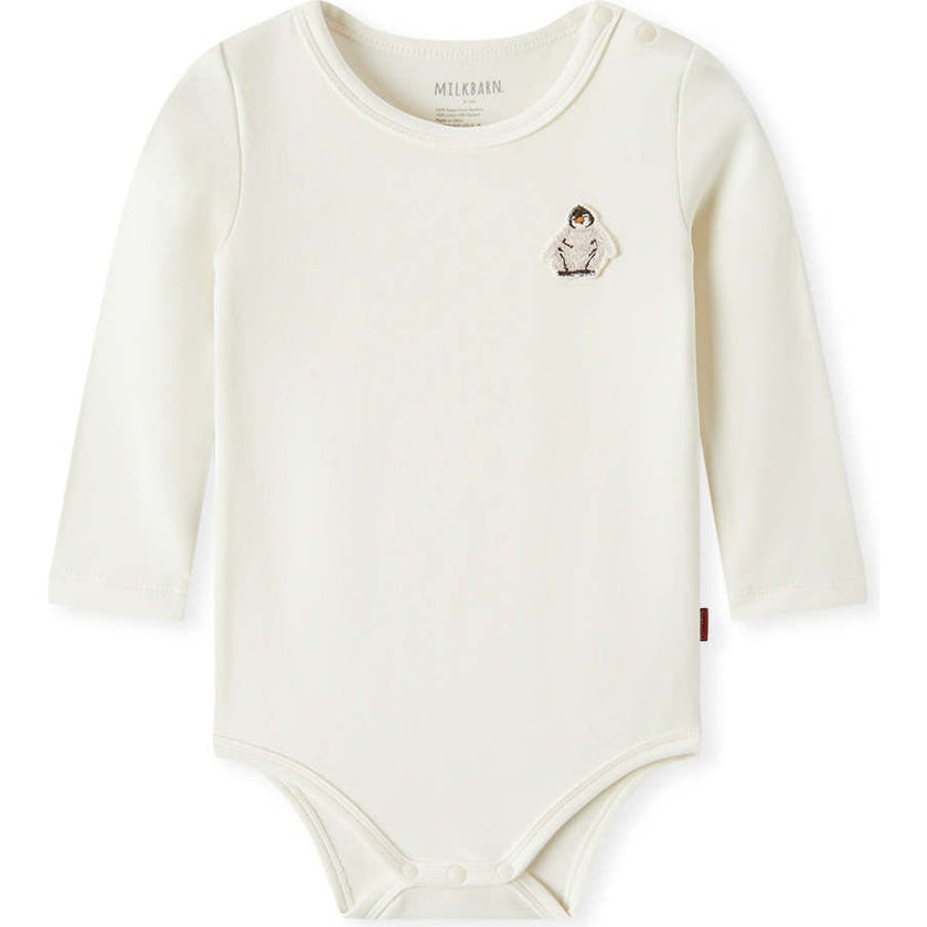 White Brushed Long Sleeve One Piece