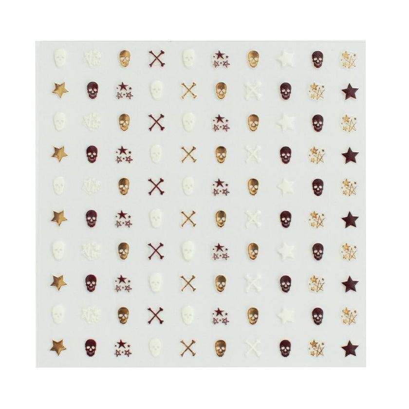 Gold Skull Nail Stickers