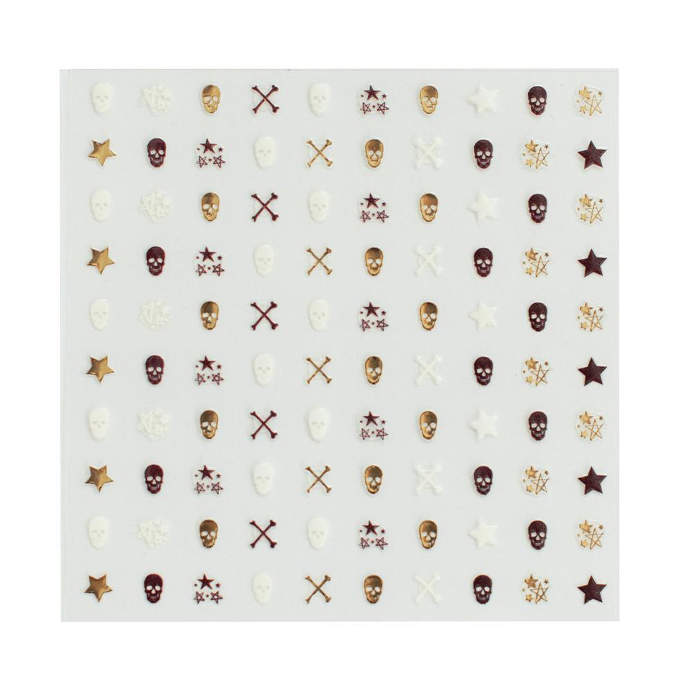 Gold Skull Nail Stickers
