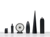 Chess Set Acrylic LONDON vs NEW YORK with B/W Hatch Board