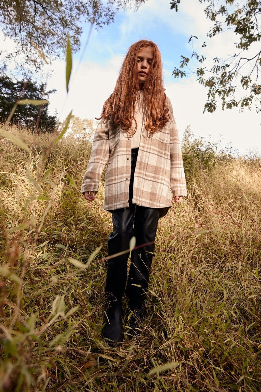 Elongated Oversized Plaid Shirt Jacket