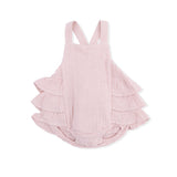 Solid Muslin Lotus - Ruffle Sunsuit