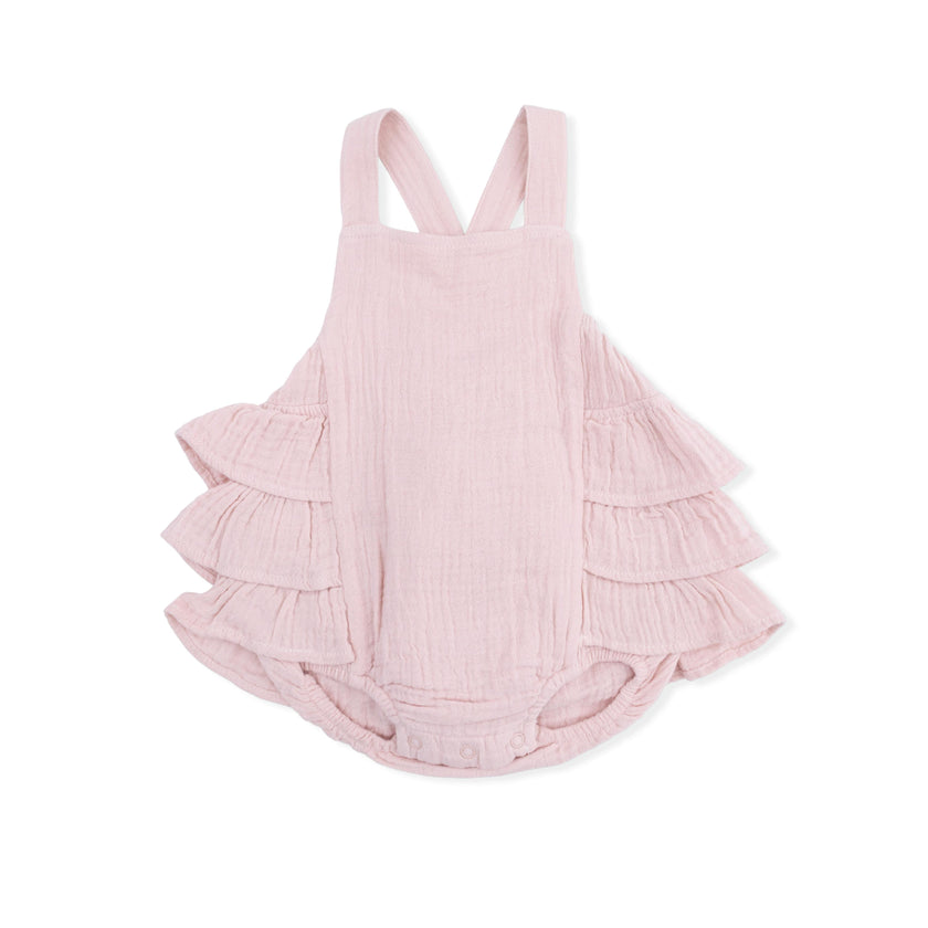 Solid Muslin Lotus - Ruffle Sunsuit