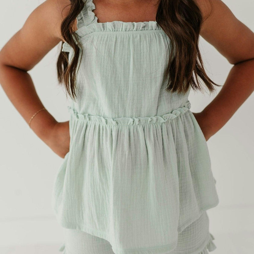 Ruffle Gauze Tank