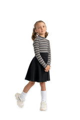 Waffle Stripped Mock Neck Top