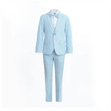 Light Blue Striped Suit Set