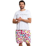 Men's Drawbertson Drippy Lips Sleep Shorts - Organic Cotton Poplin