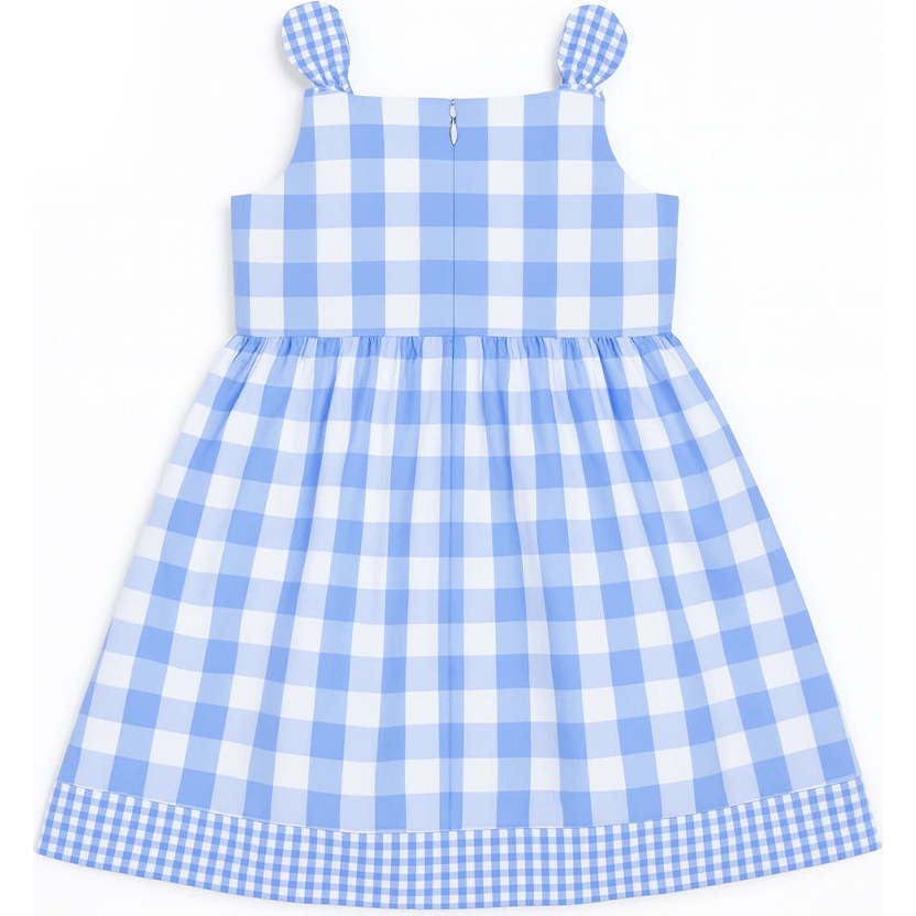 Gingham Dress With Flower Cherries