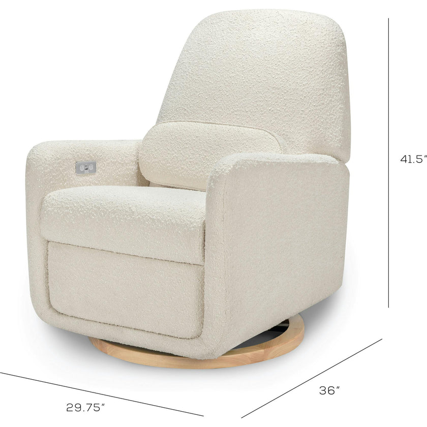 Arc Electronic Recliner and Swivel Glider in Boucle with USB port