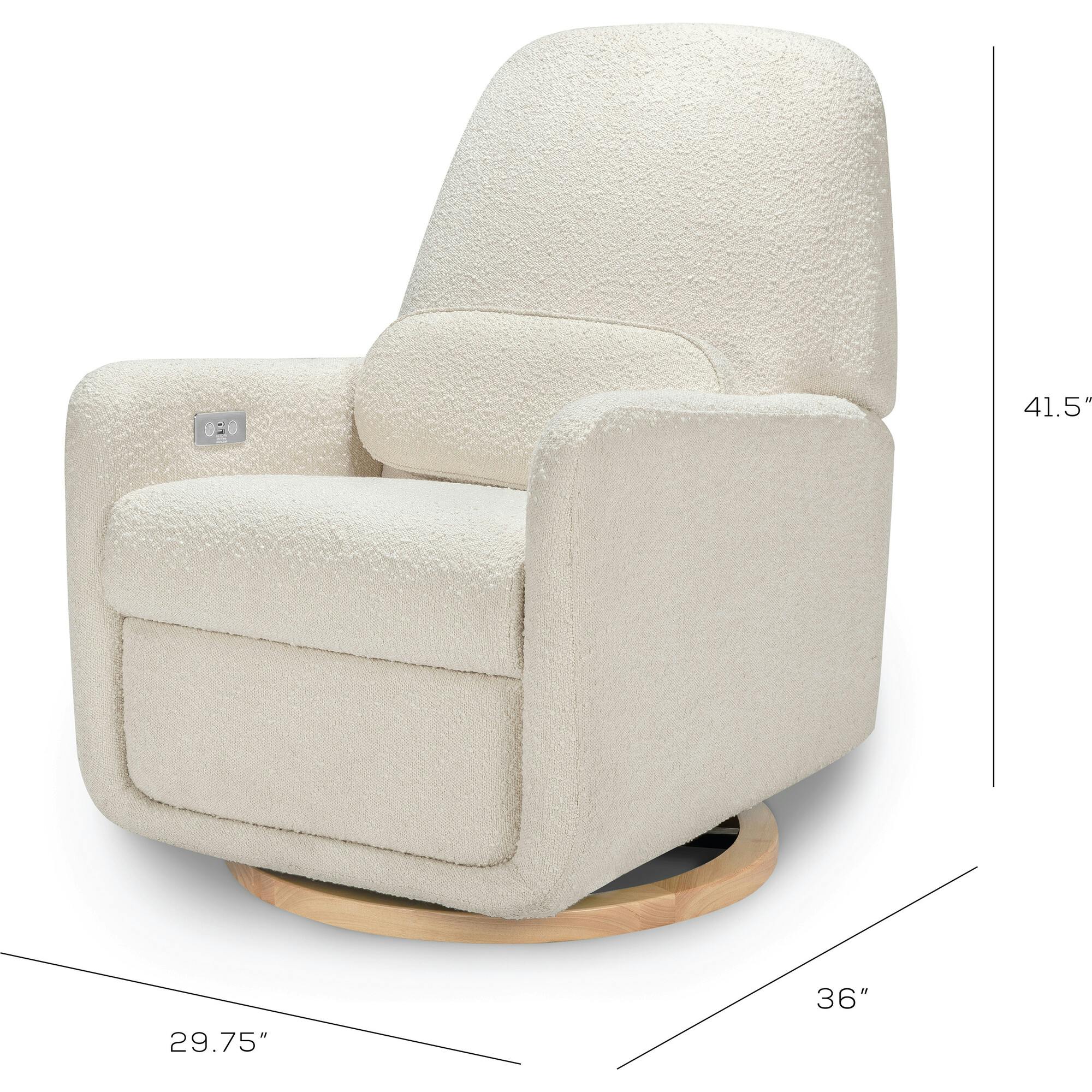 Arc Electronic Recliner and Swivel Glider in Boucle with USB port