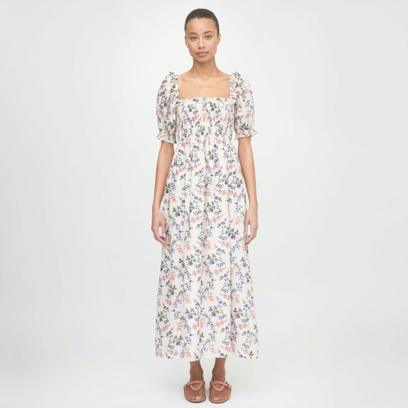 The Scarlett Nap Dress - Pink Scallop Bow Chintz