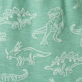 Boys Printed Henley Set | Green Dino