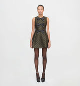 The Blythe Bow Dress - Metallic Brocade